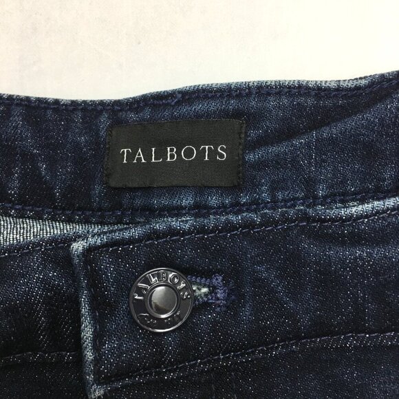 Talbots Women's Jeans Curvy Straight Leg Stretch Dark Wash size 14P length 28" - Picture 3 of 9